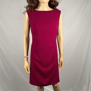 Rickie Freeman Teri Jon Pink Sleeveless Sheath Dress 8 Ruched Business Cocktail